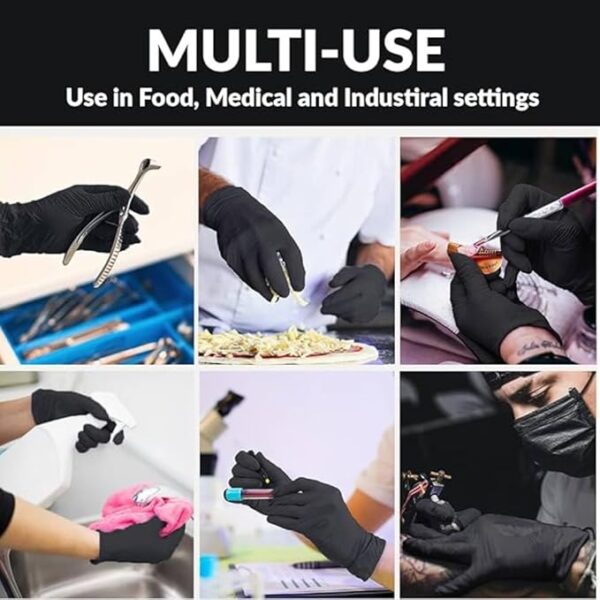 Carekart Nitrile Gloves Small Pack of 100 (Black) - Image 5