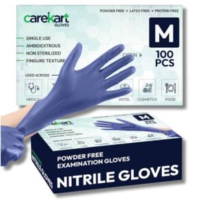 Carekart Nitrile Gloves Small Pack of 100 (Blue) - medium