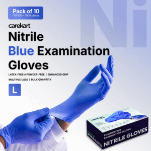Carekart Nitrile Gloves Blue - Pack of 1000 (10 X 100)